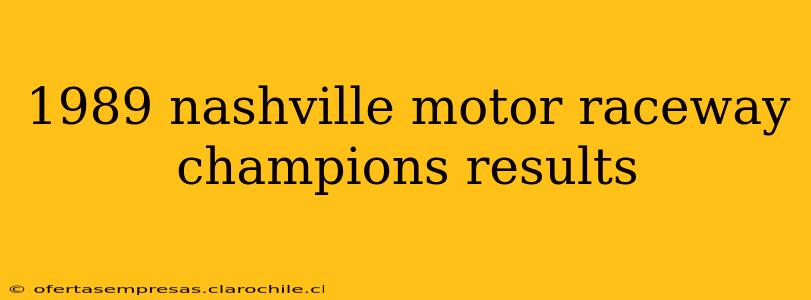 1989 nashville motor raceway champions results