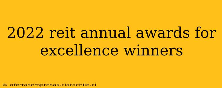 2022 reit annual awards for excellence winners