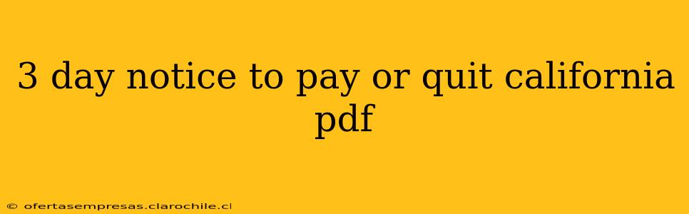 3 day notice to pay or quit california pdf