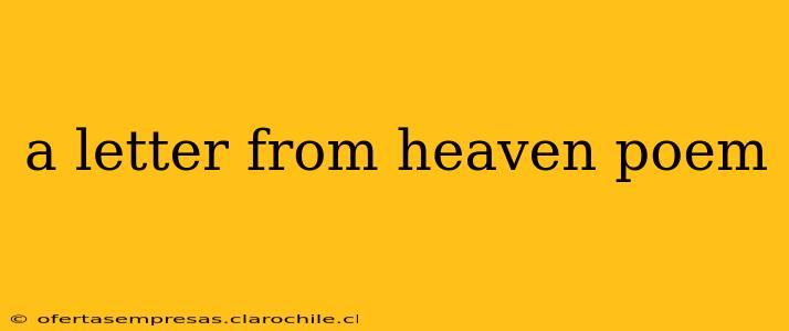 a letter from heaven poem