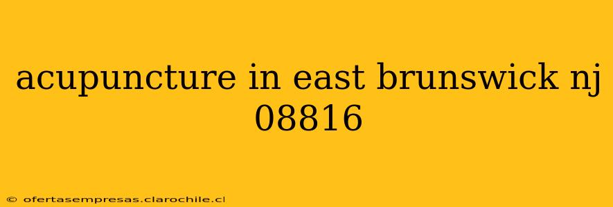 acupuncture in east brunswick nj 08816