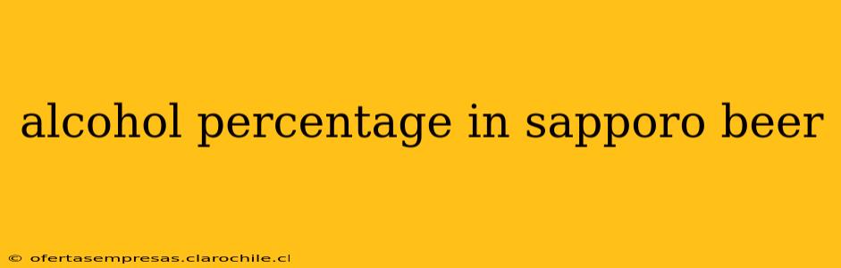 alcohol percentage in sapporo beer
