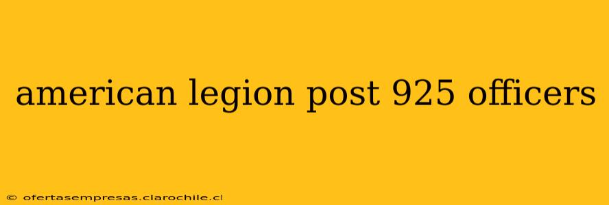american legion post 925 officers