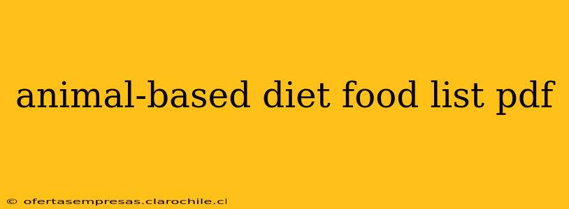 animal-based diet food list pdf