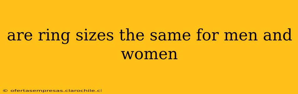 are ring sizes the same for men and women