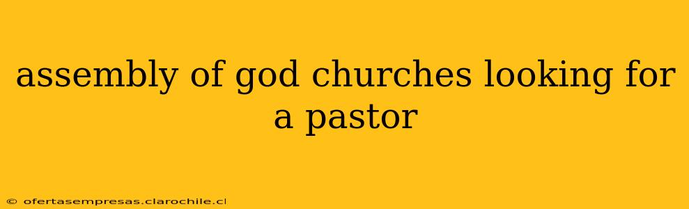 assembly of god churches looking for a pastor