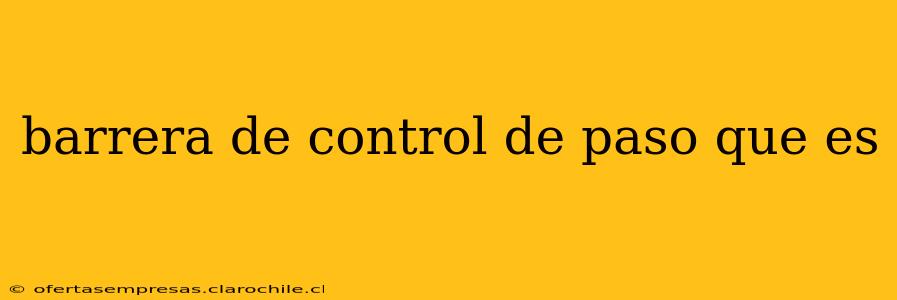 barrera de control de paso que es