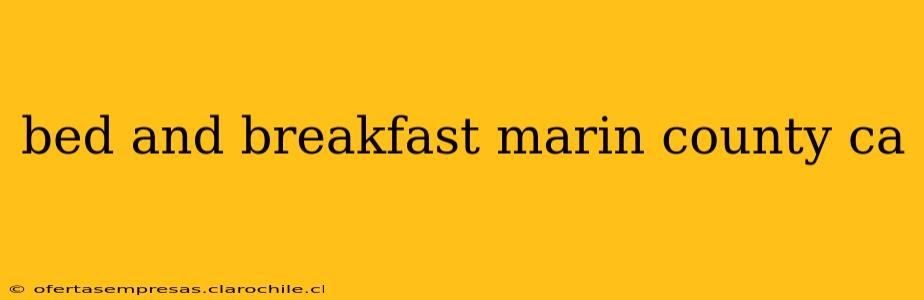 bed and breakfast marin county ca