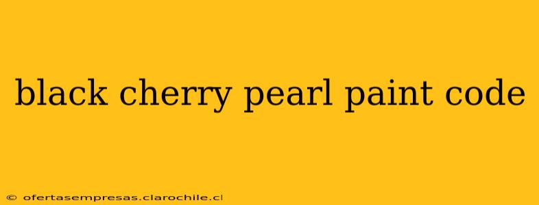 black cherry pearl paint code