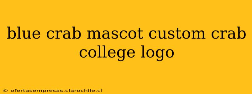 blue crab mascot custom crab college logo