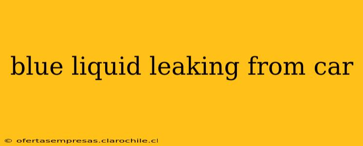 blue liquid leaking from car