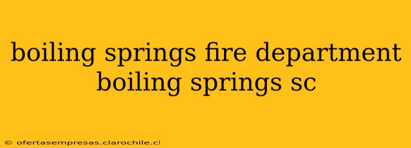 boiling springs fire department boiling springs sc