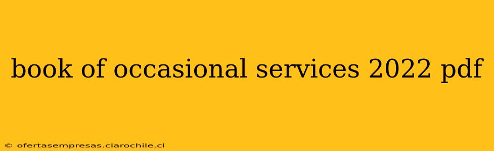 book of occasional services 2022 pdf