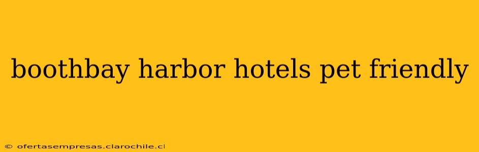 boothbay harbor hotels pet friendly