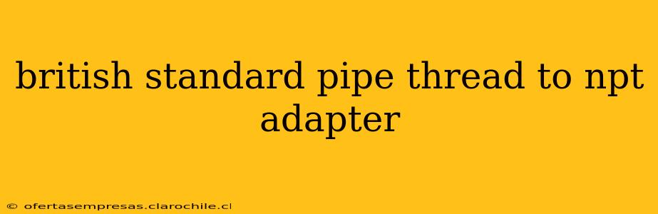 british standard pipe thread to npt adapter