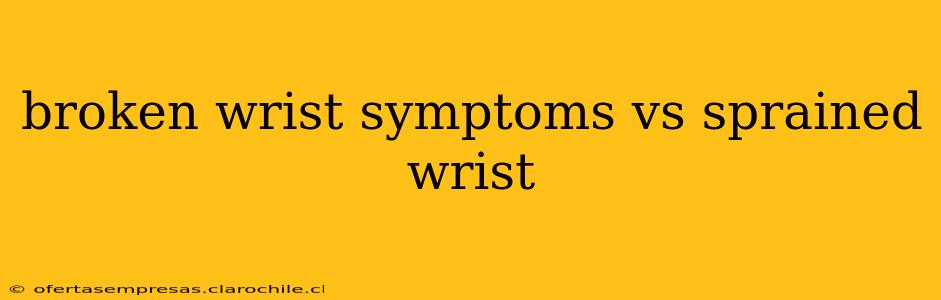 broken wrist symptoms vs sprained wrist