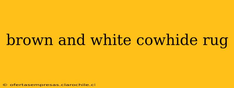 brown and white cowhide rug