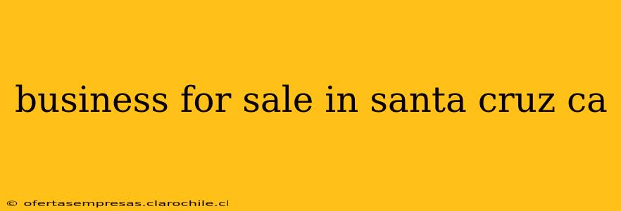 business for sale in santa cruz ca
