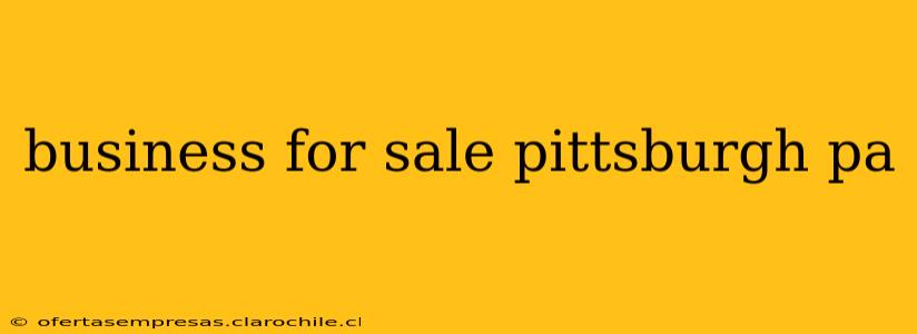 business for sale pittsburgh pa