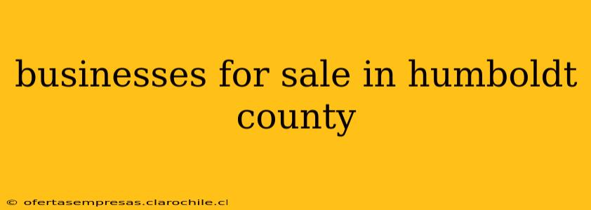 businesses for sale in humboldt county