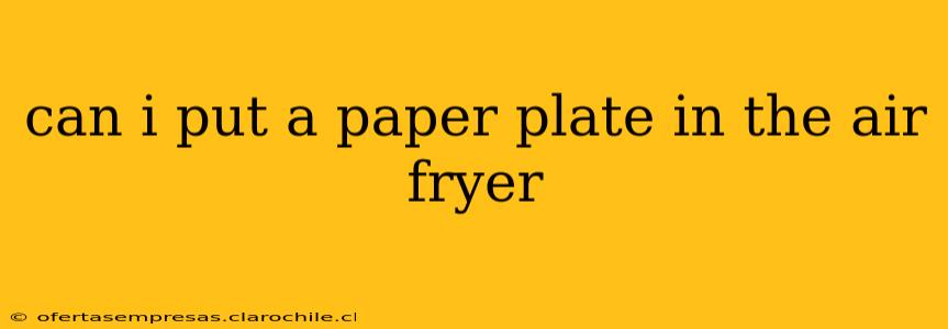 can i put a paper plate in the air fryer