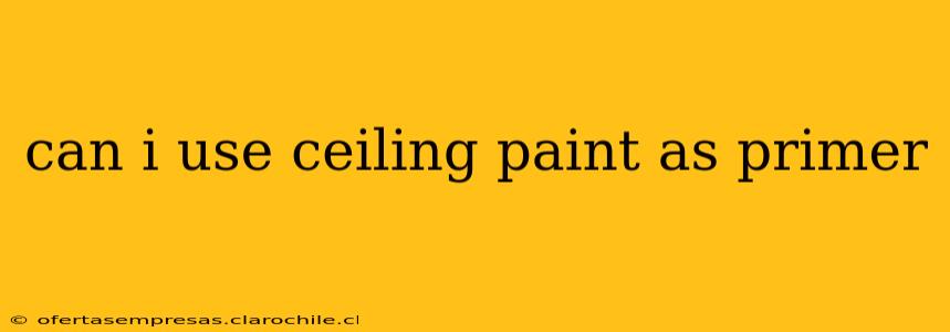 can i use ceiling paint as primer