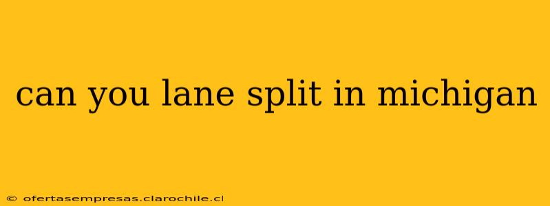 can you lane split in michigan
