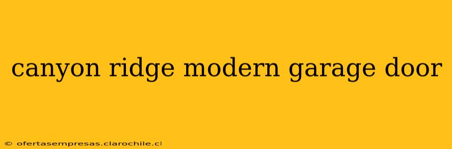 canyon ridge modern garage door