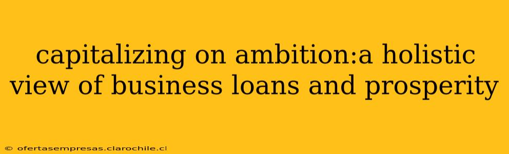 capitalizing on ambition:a holistic view of business loans and prosperity