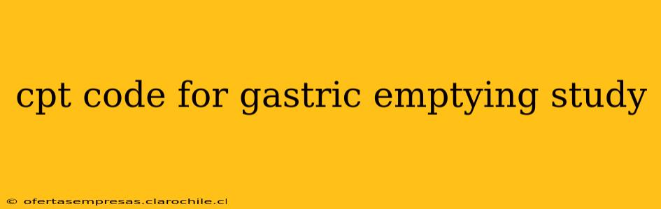 cpt code for gastric emptying study