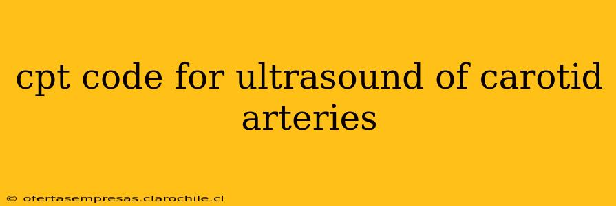 cpt code for ultrasound of carotid arteries