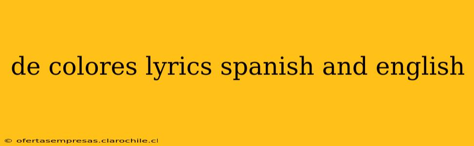 de colores lyrics spanish and english