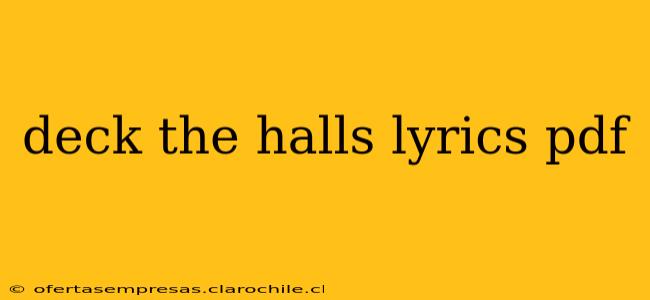 deck the halls lyrics pdf