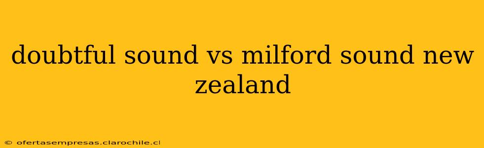 doubtful sound vs milford sound new zealand