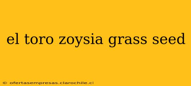 el toro zoysia grass seed