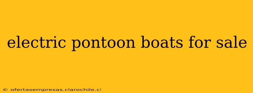 electric pontoon boats for sale