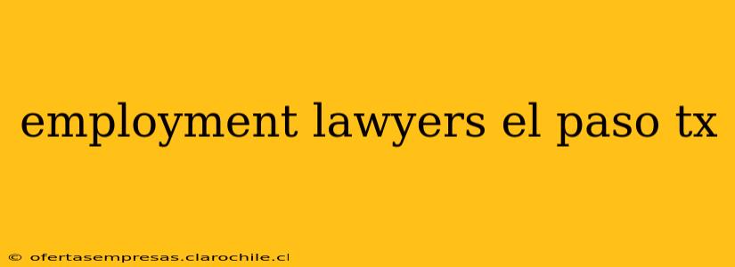 employment lawyers el paso tx
