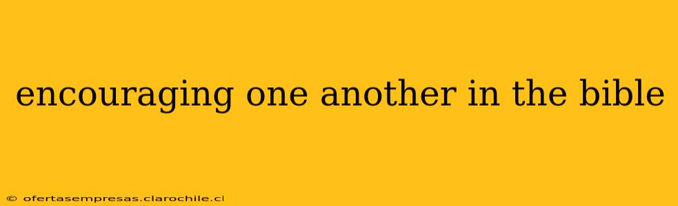 encouraging one another in the bible