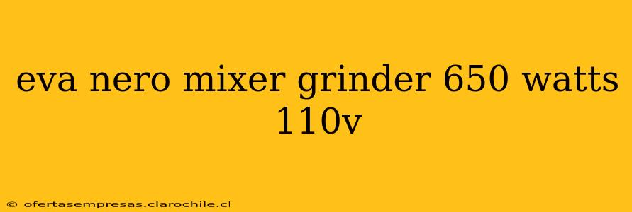 eva nero mixer grinder 650 watts 110v