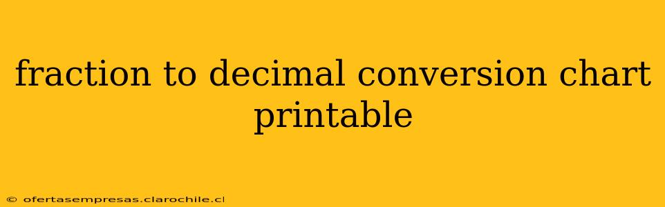 fraction to decimal conversion chart printable