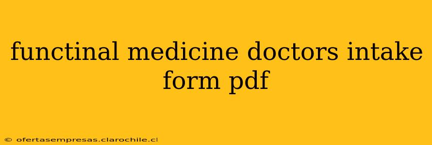 functinal medicine doctors intake form pdf