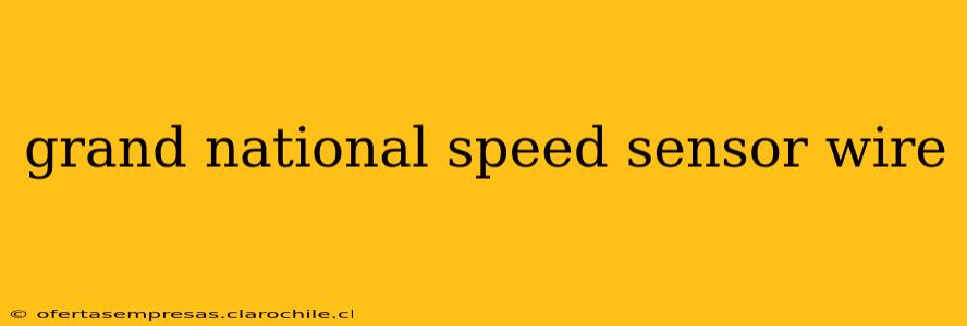 grand national speed sensor wire