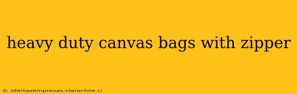 heavy duty canvas bags with zipper