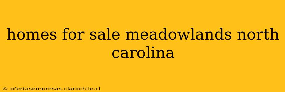 homes for sale meadowlands north carolina