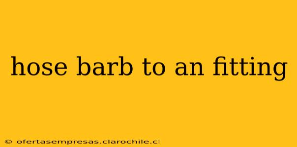 hose barb to an fitting