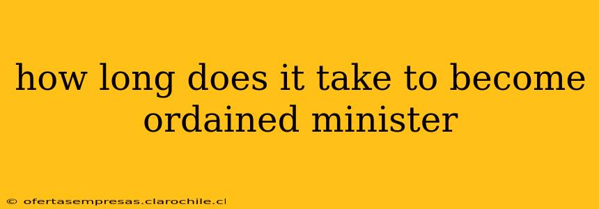 how long does it take to become ordained minister