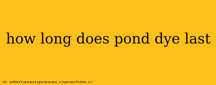 how long does pond dye last