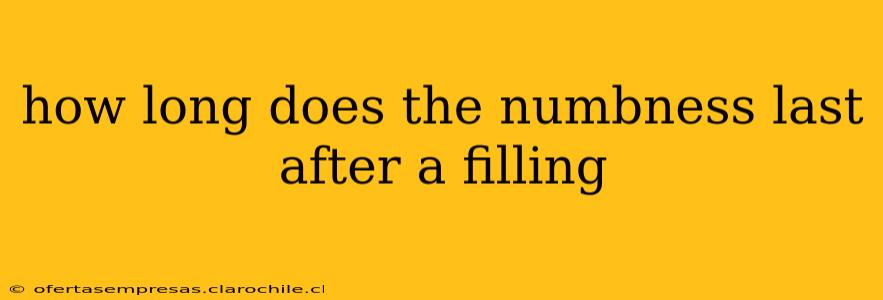 how long does the numbness last after a filling