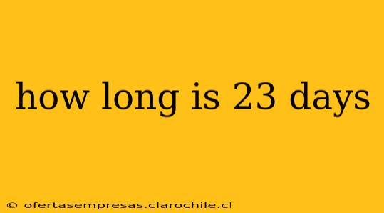 how long is 23 days