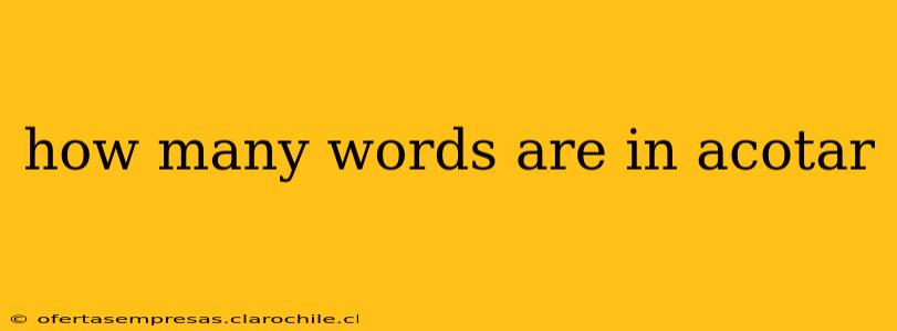 how many words are in acotar